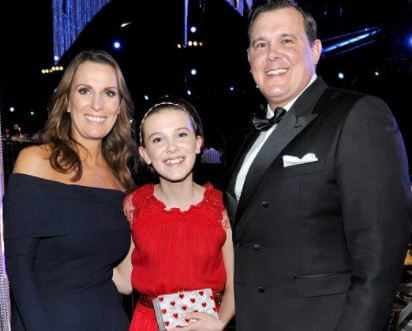 Robert Brown with his daughters Millie Bobby Brown and wife Kelly.